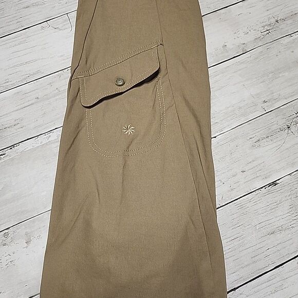 Athleta Active Hiking Pants Zip/Drawstring Tie Mesh Lined Pockets Flare Size 4P - Picture 10 of 14